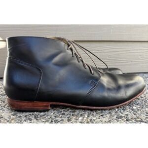 Nisolo Mens Everyday Black Leather Lace Up Ankle Boots‎ Chukka Shoes Size 11.5